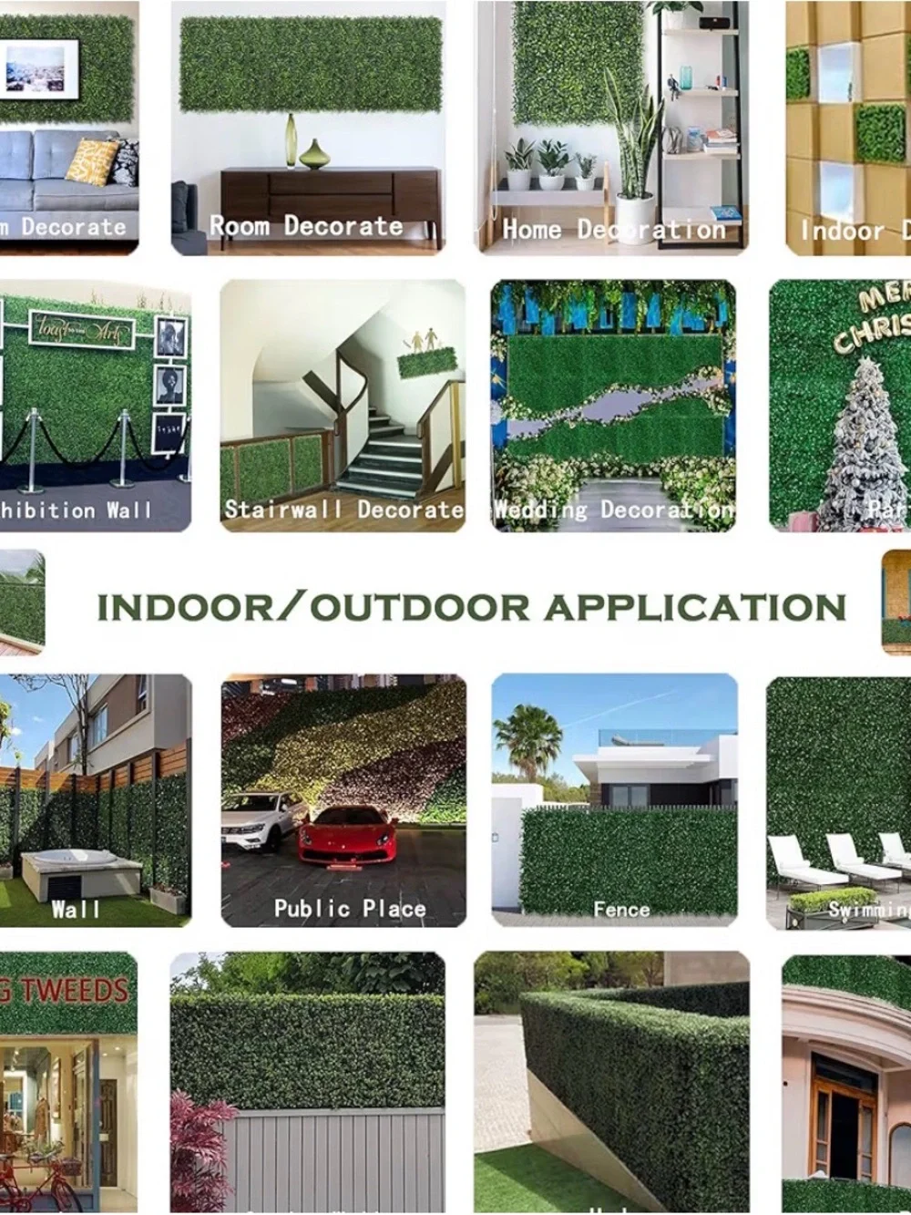 Lush Green Artificial Boxwood Wall Panel - Decorative Greenery